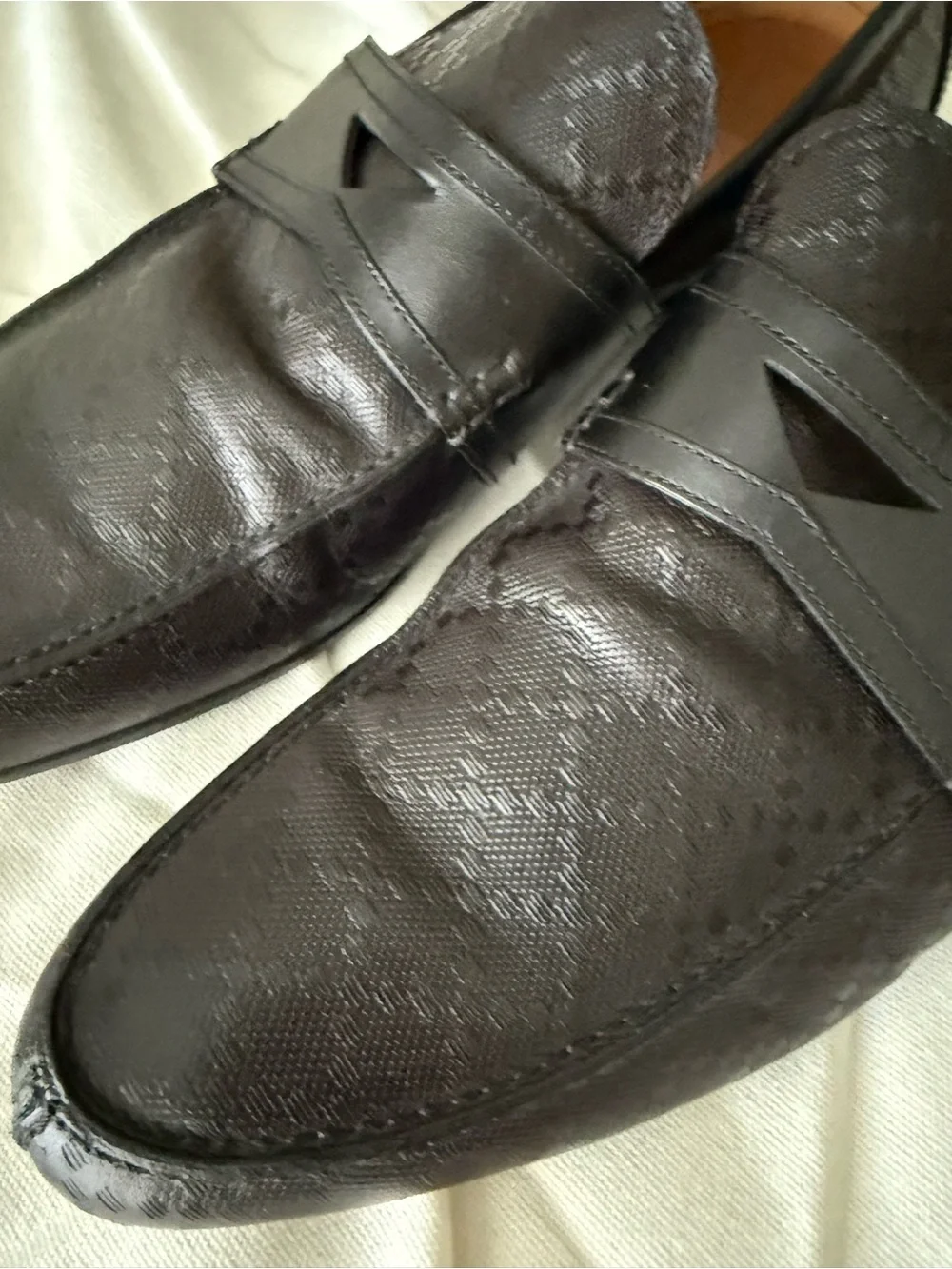 Gucci Black Leather Lux Diamante  Loafers
